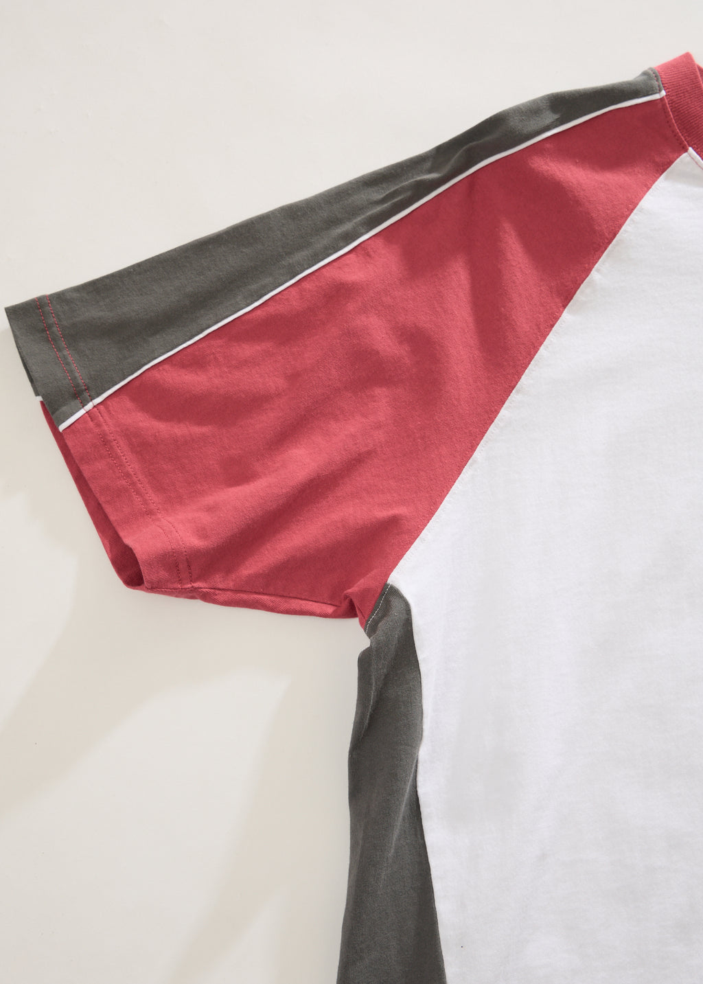 AFENDS Tallows - Panelled Raglan Tee - Cherry Red