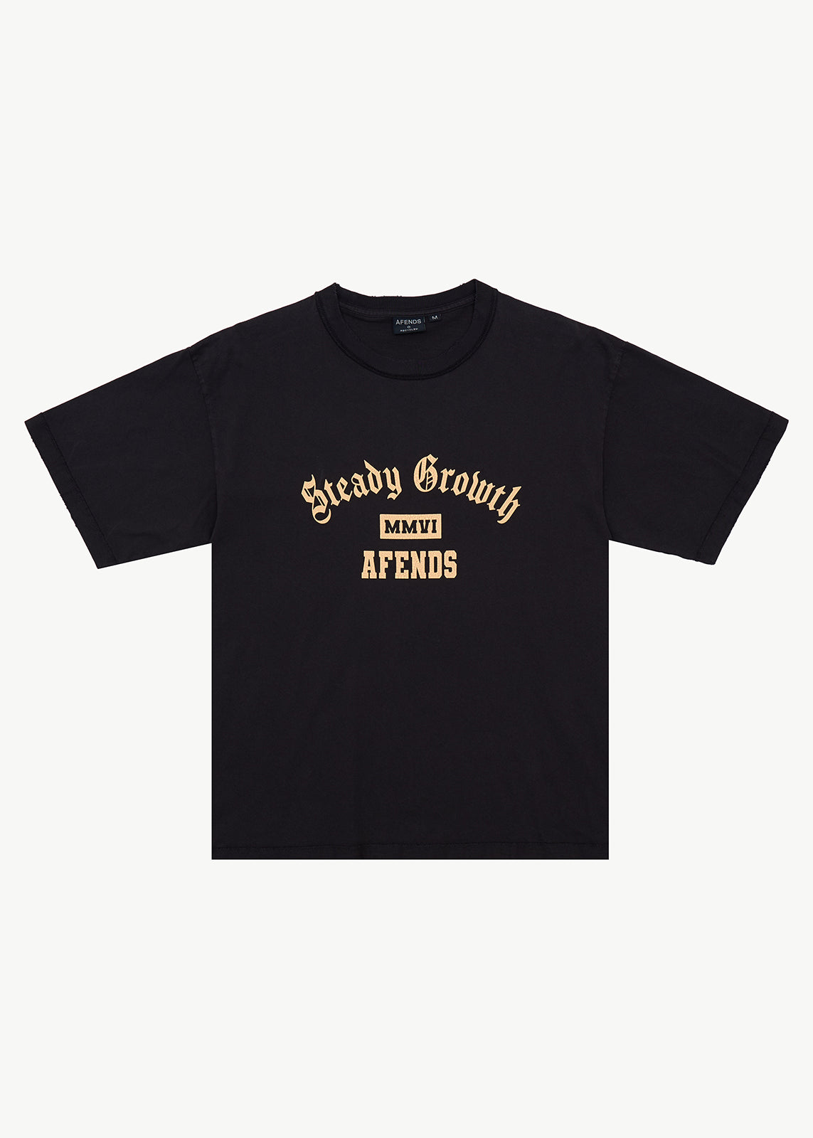 AFENDS Growth - Heavyweight Boxy Tee - Stone Black