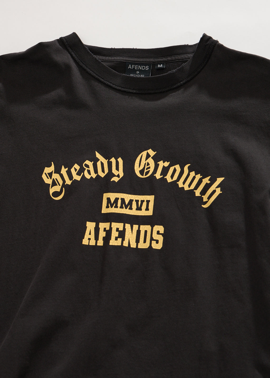 AFENDS Growth - Heavyweight Boxy Tee - Stone Black
