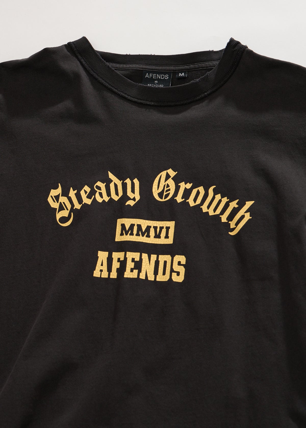 AFENDS Growth - Heavyweight Boxy Tee - Stone Black