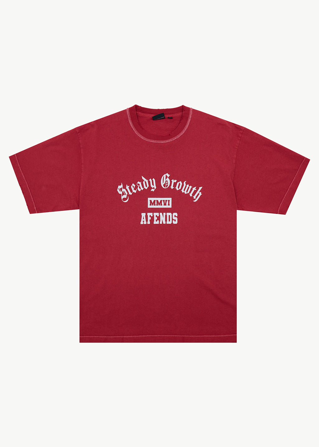 AFENDS Growth - Heavyweight Boxy Tee - Vintage Cherry