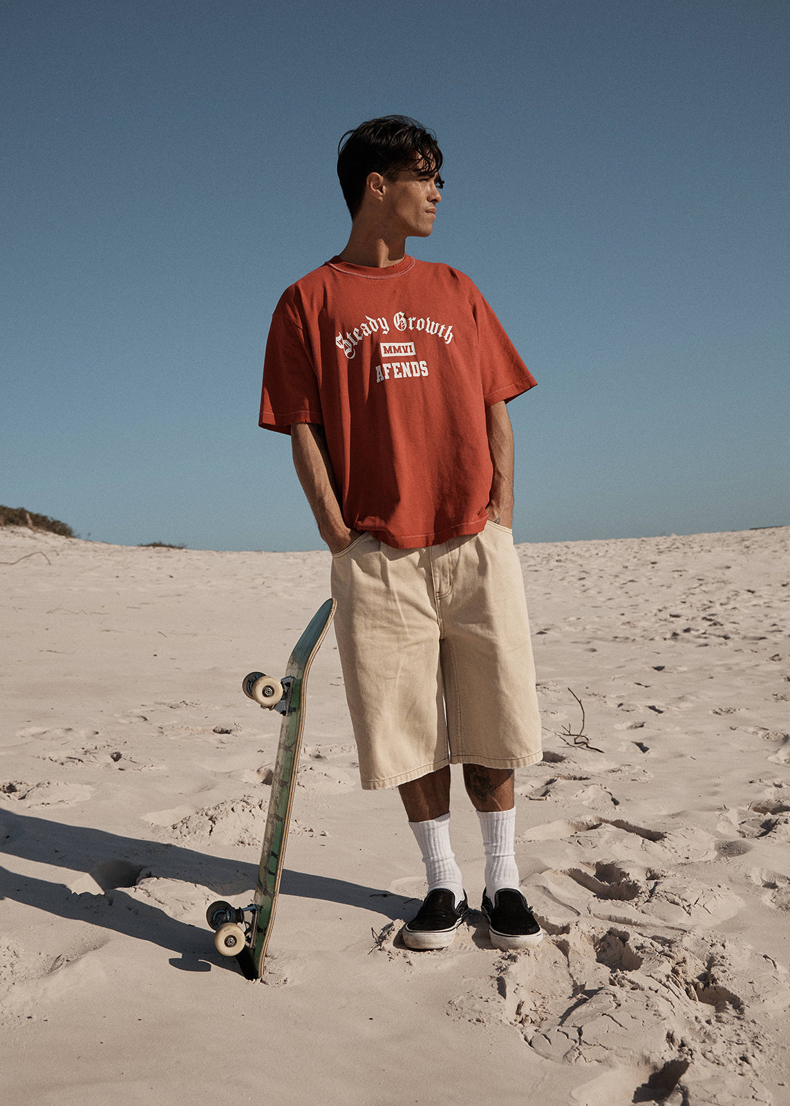 AFENDS Growth - Heavyweight Boxy Tee - Vintage Cherry