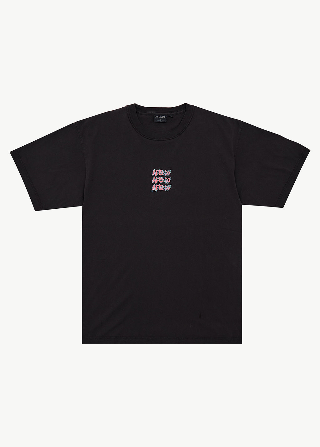 AFENDS Repetition - Boxy Tee - Stone Black