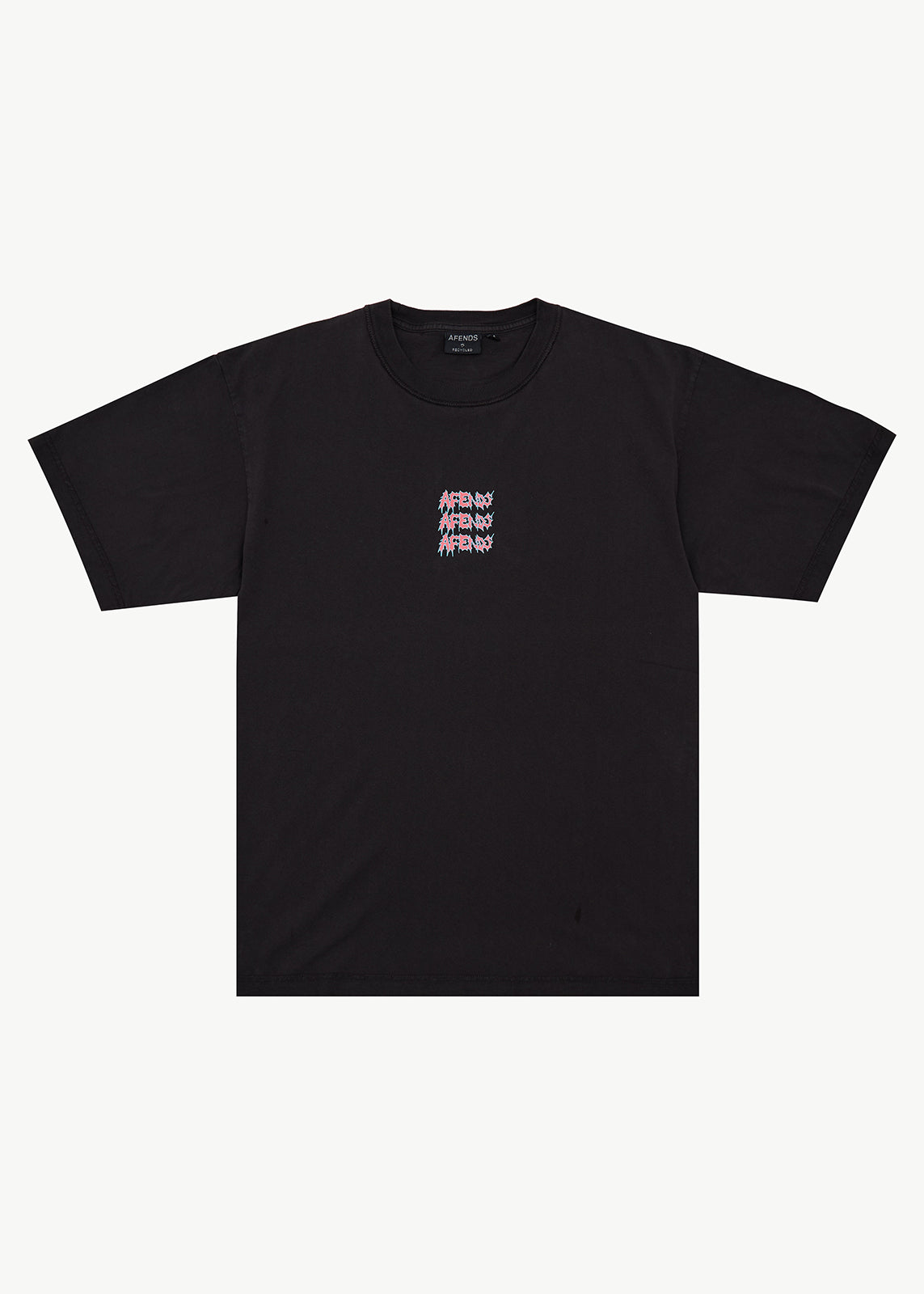 AFENDS Repetition - Boxy Tee - Stone Black