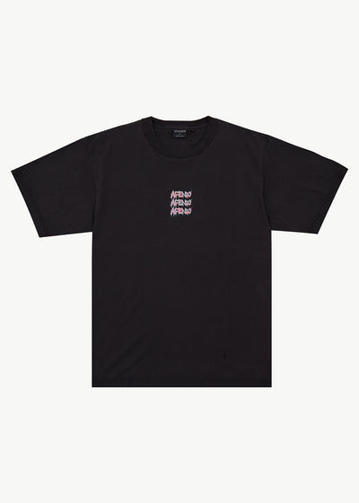 AFENDS Repetition - Boxy Tee - Stone Black