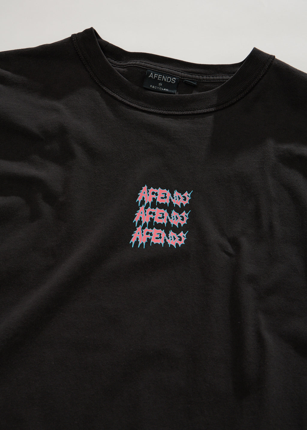 AFENDS Repetition - Boxy Tee - Stone Black