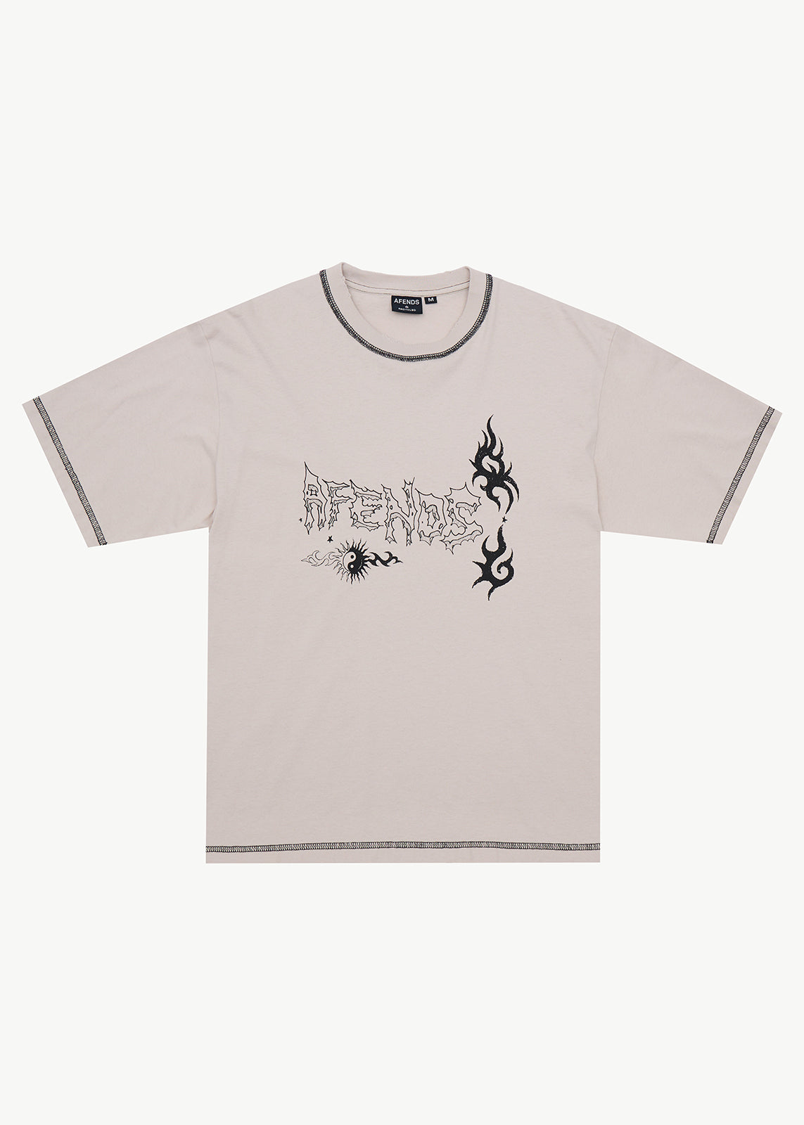 AFENDS Yang - Heavyweight Boxy Tee - Moonbeam
