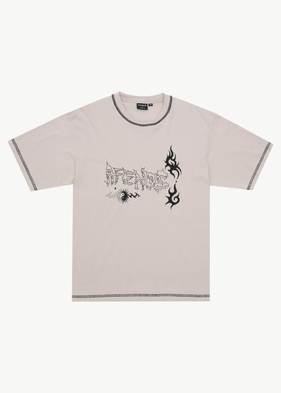 AFENDS Yang - Heavyweight Boxy Tee - Moonbeam