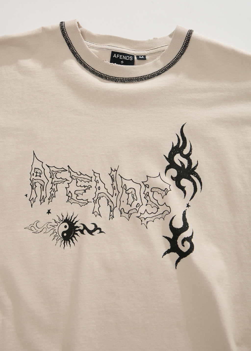 AFENDS Yang - Heavyweight Boxy Tee - Moonbeam