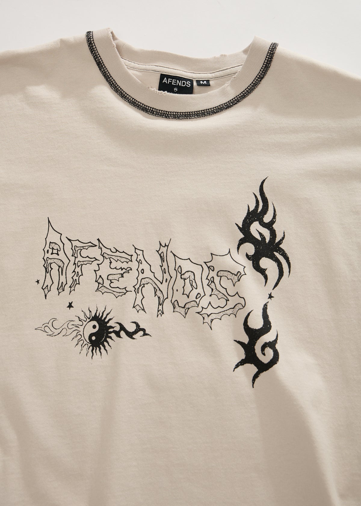 AFENDS Yang - Heavyweight Boxy Tee - Moonbeam