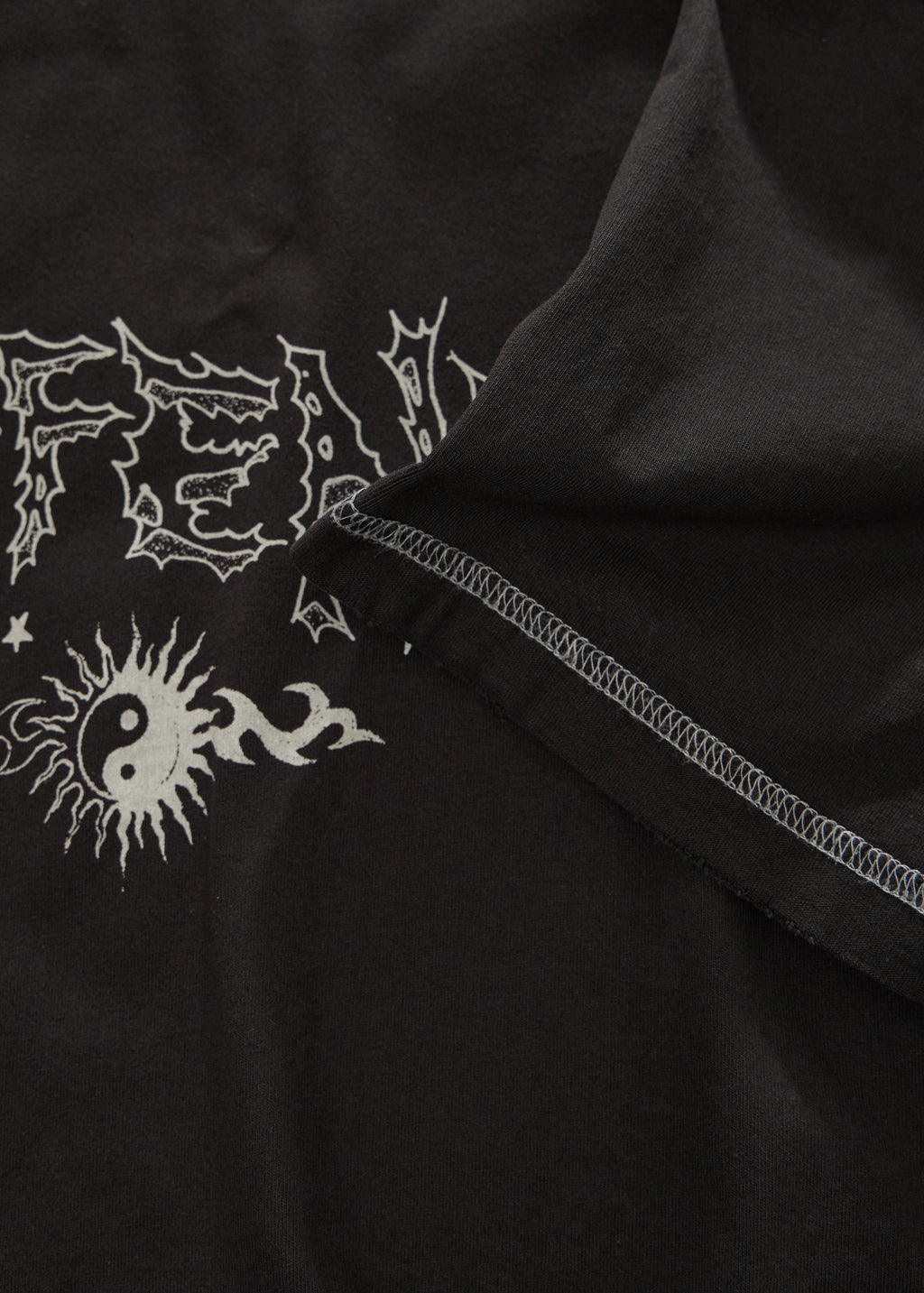 AFENDS Yang - Heavyweight Boxy Tee - Stone Black