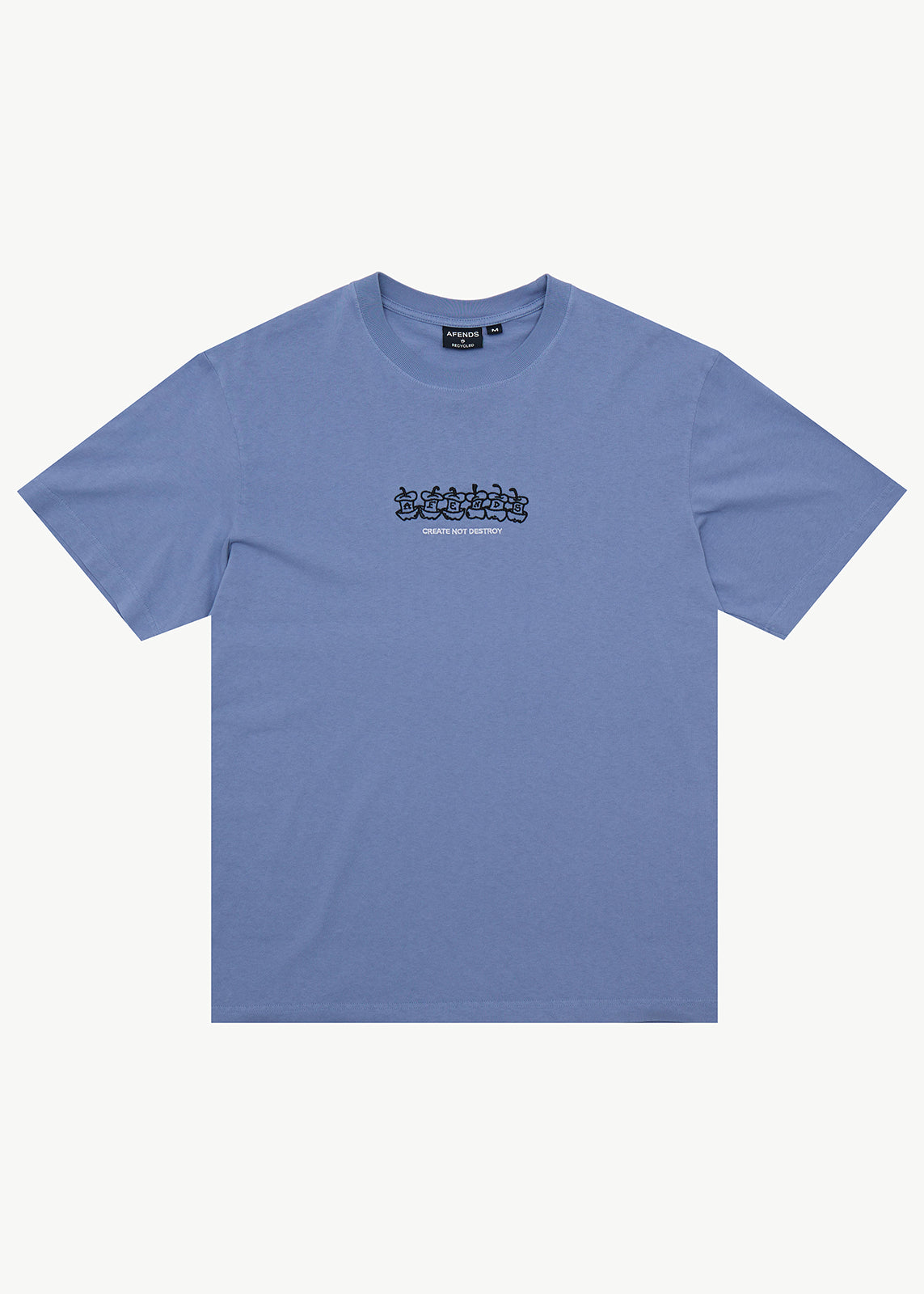AFENDS Core - Retro Tee - Washed Slate Blue
