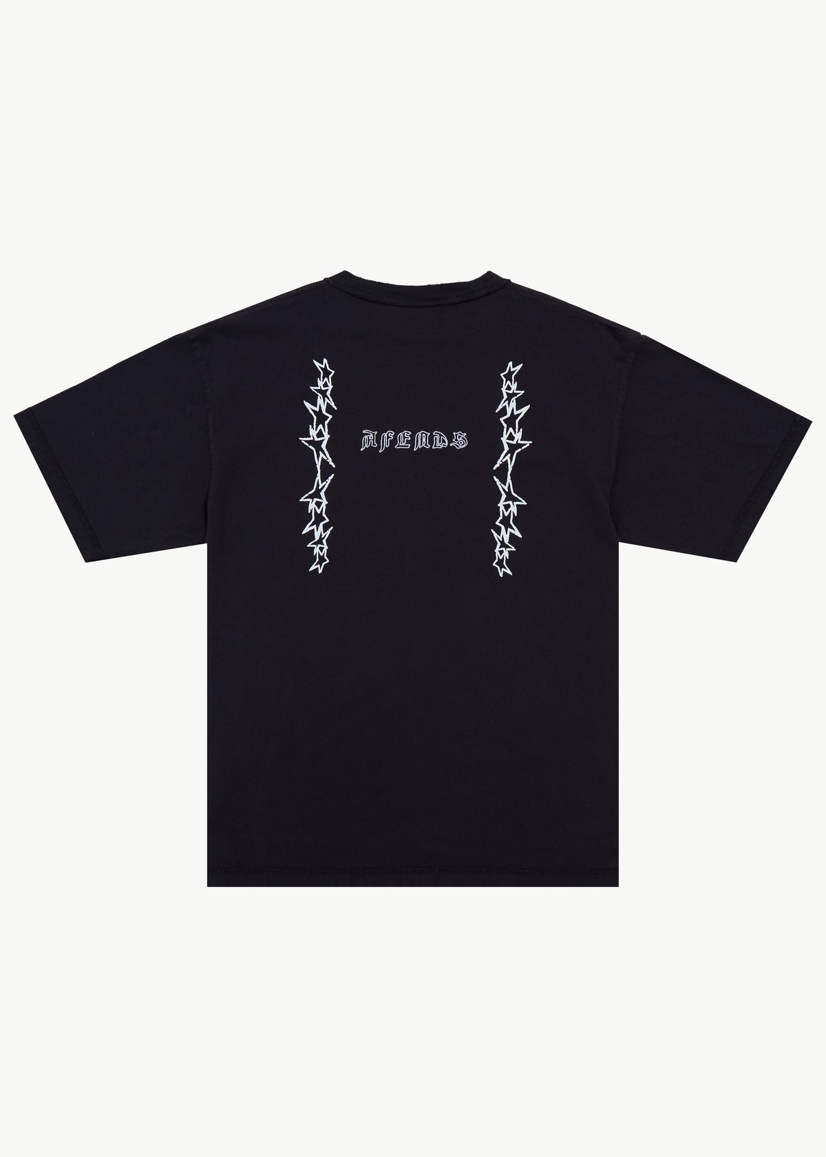 AFENDS Constellation - Heavyweight Boxy Tee - Stone Black