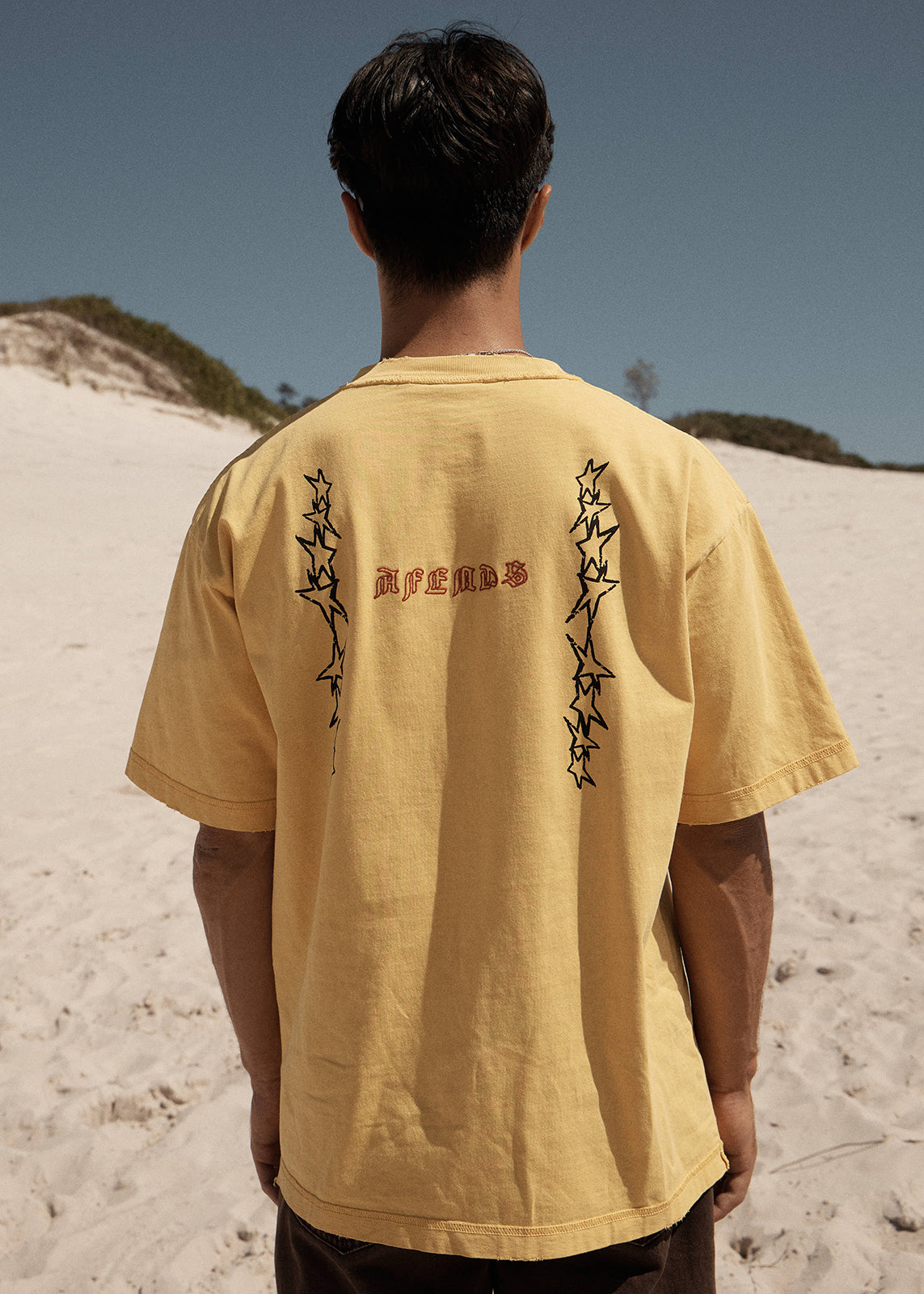AFENDS Constellation - Heavyweight Boxy Tee - Vintage Mango