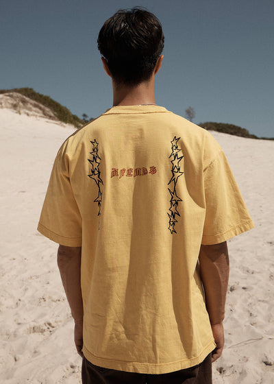 AFENDS Constellation - Heavyweight Boxy Tee - Vintage Mango