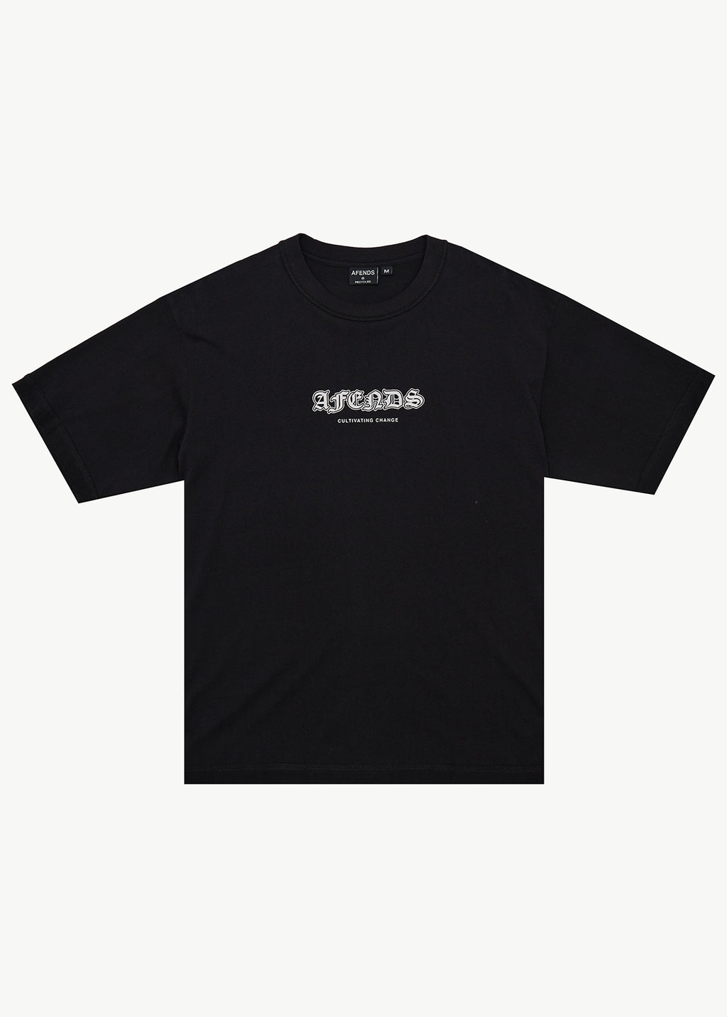 AFENDS Script - Boxy Tee - Black