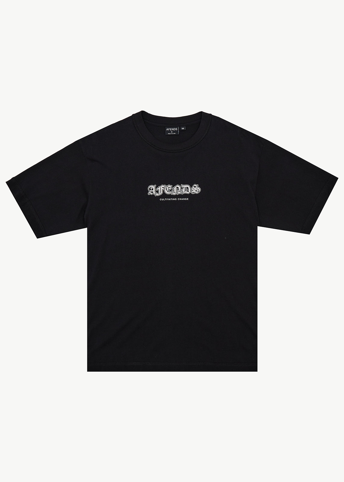 AFENDS Script - Boxy Tee - Black