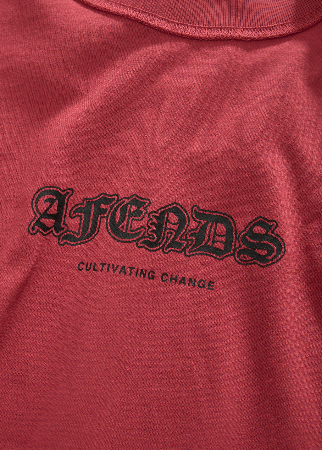 AFENDS Script - Boxy Tee - Vintage Cherry