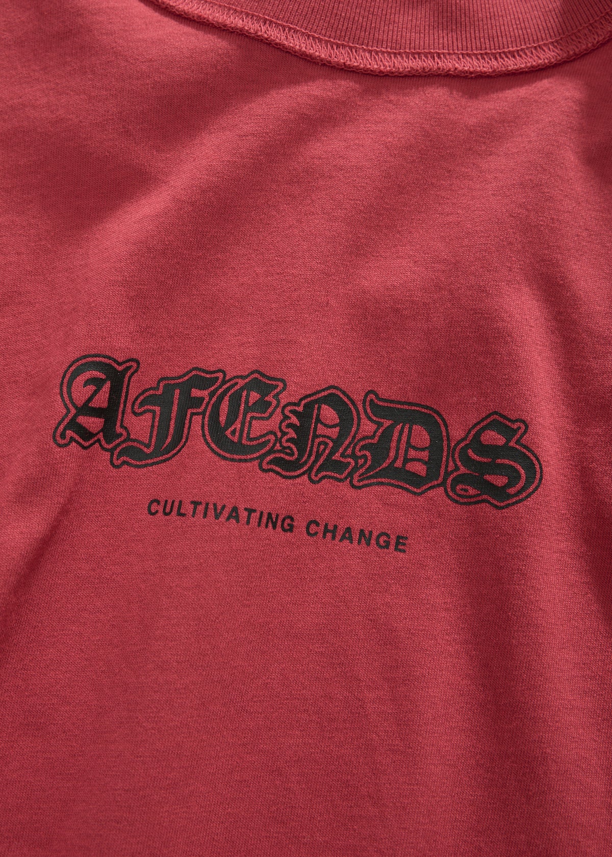 AFENDS Script - Boxy Tee - Vintage Cherry