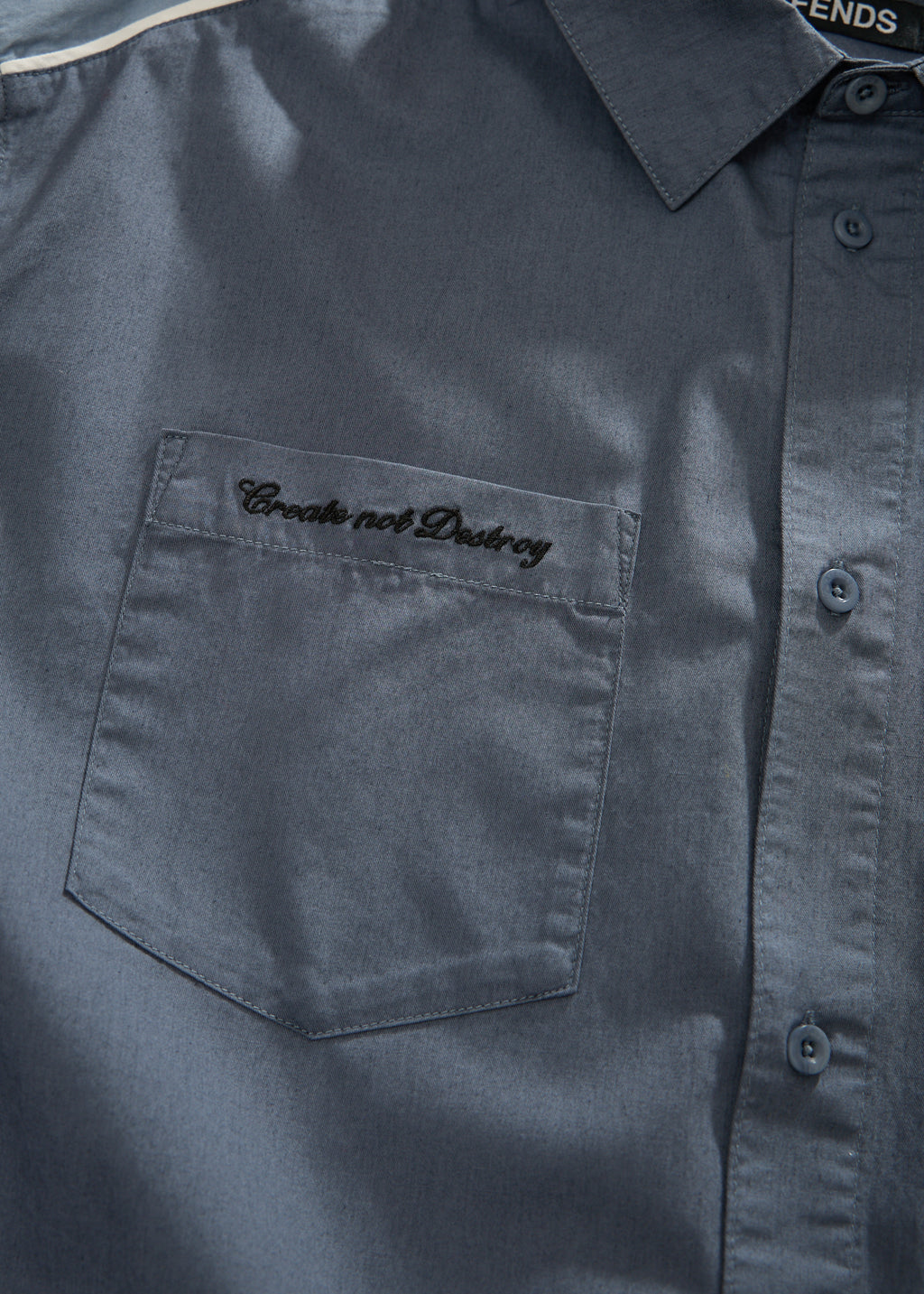 AFENDS Constellation - Short Sleeve Shirt - Slate Blue