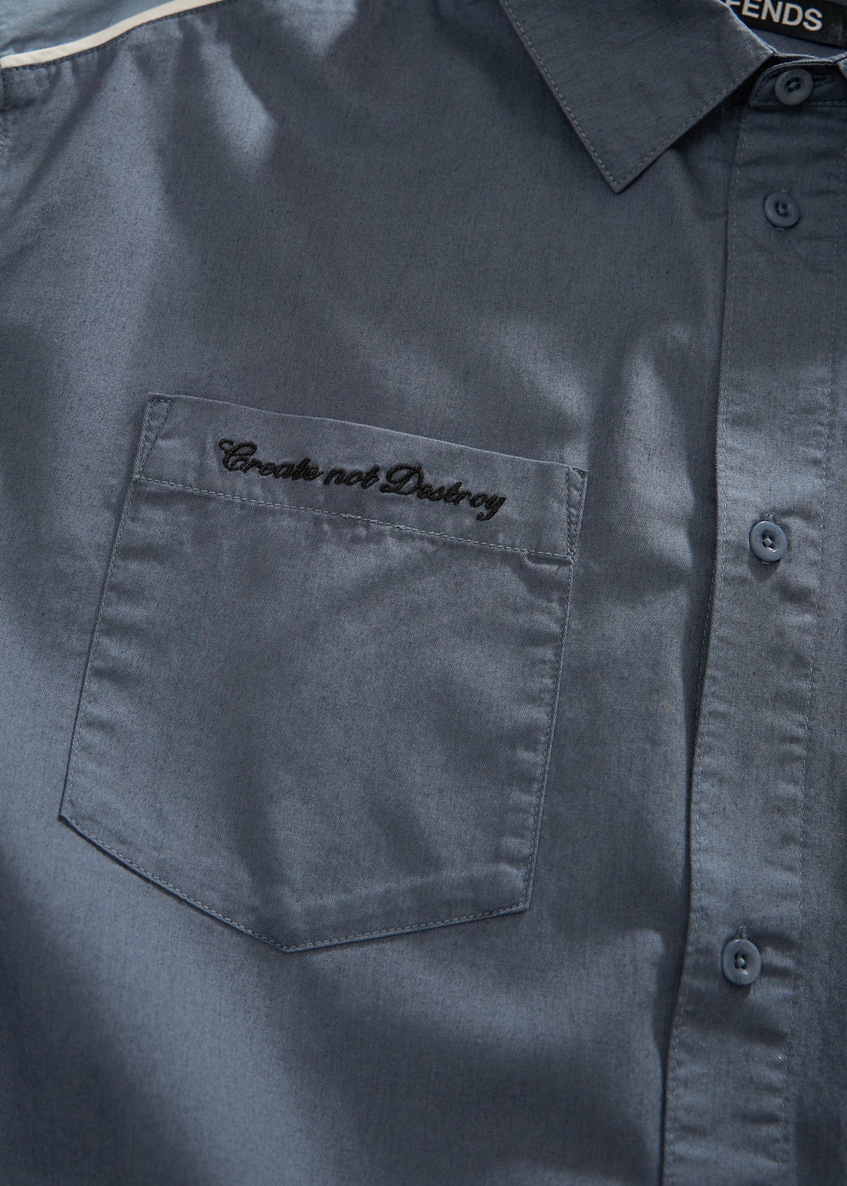 AFENDS Constellation - Short Sleeve Shirt - Slate Blue