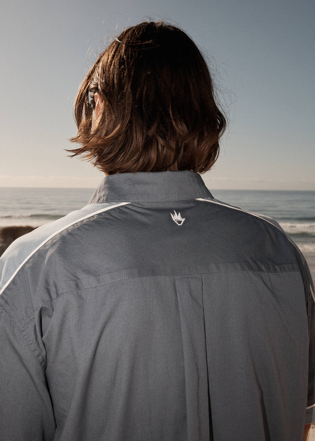AFENDS Constellation - Short Sleeve Shirt - Slate Blue