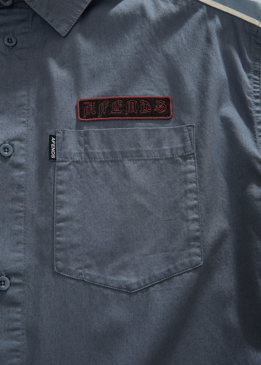 AFENDS Constellation - Short Sleeve Shirt - Slate Blue