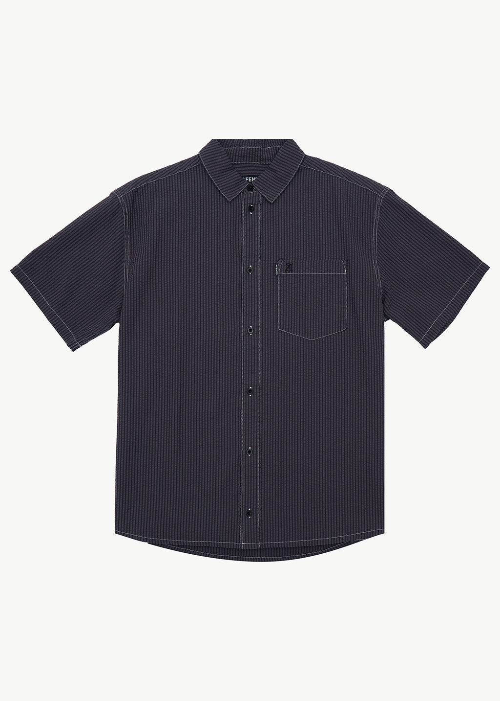AFENDS Static - Short Sleeve Shirt - Black Stripe