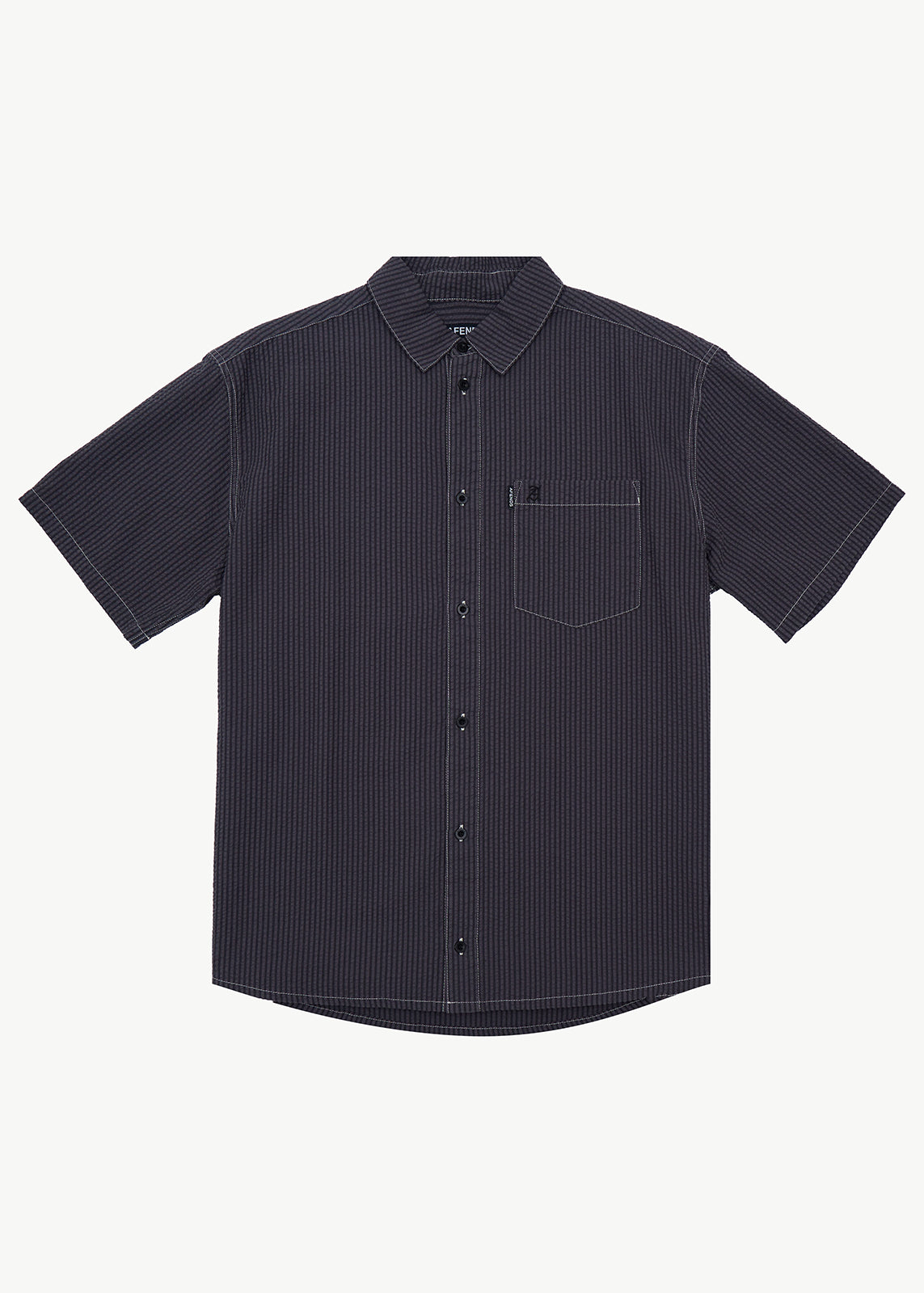 AFENDS Static - Short Sleeve Shirt - Black Stripe