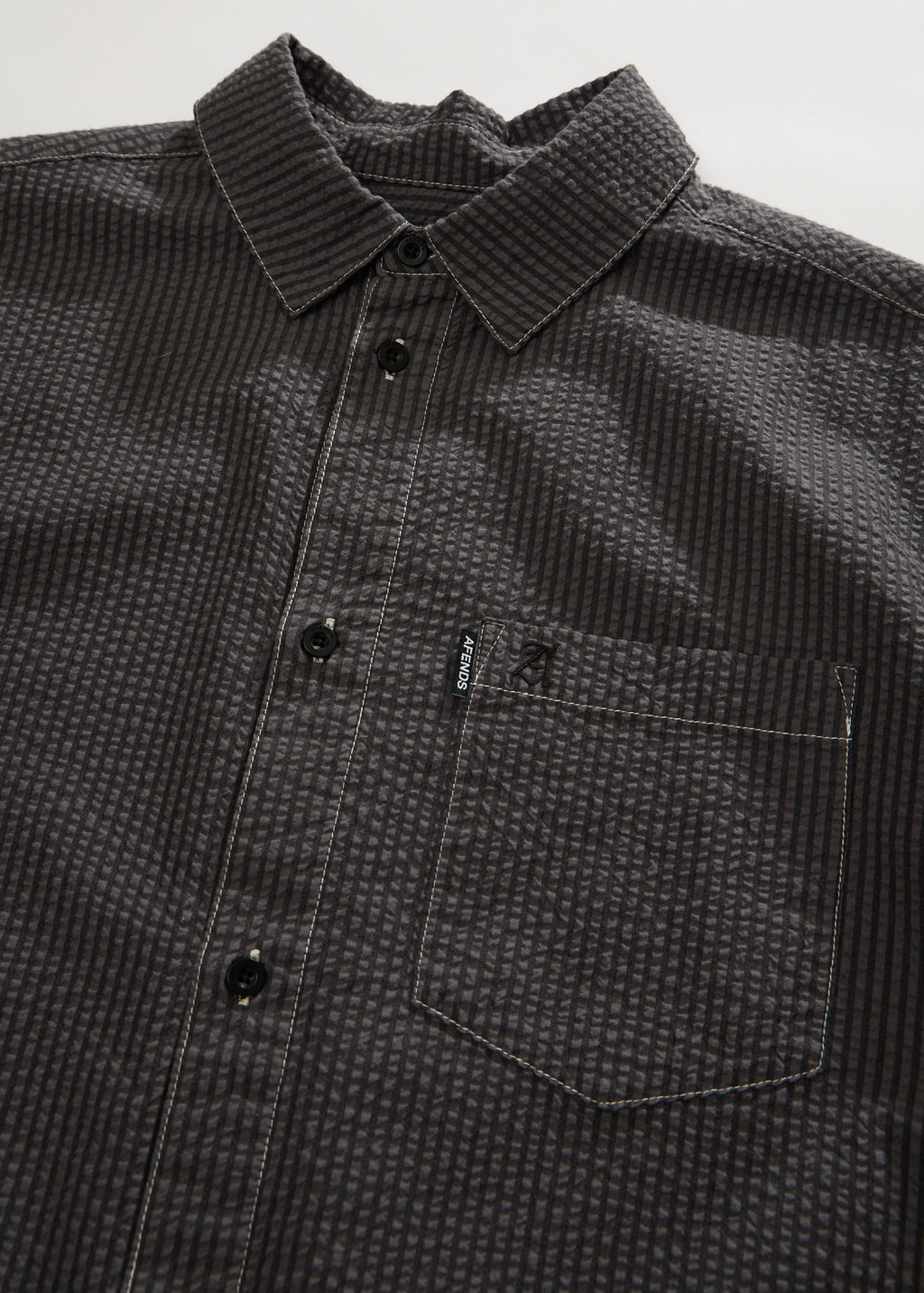 AFENDS Static - Short Sleeve Shirt - Black Stripe