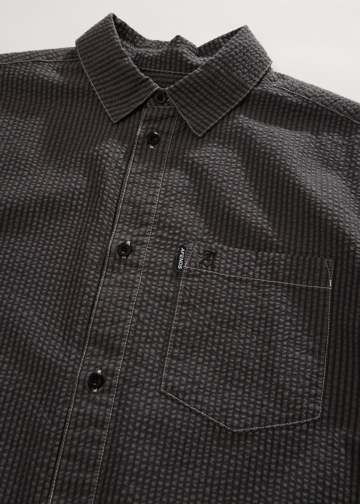 AFENDS Static - Short Sleeve Shirt - Black Stripe
