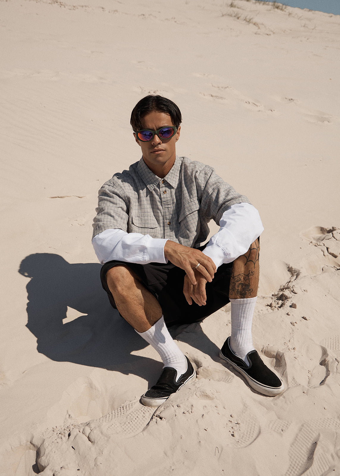 AFENDS Devon - Short Sleeve Shirt - Silver Birch