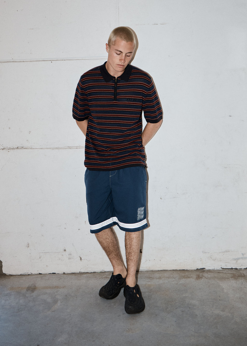 AFENDS Club - Knit Polo Shirt - Club Stripe