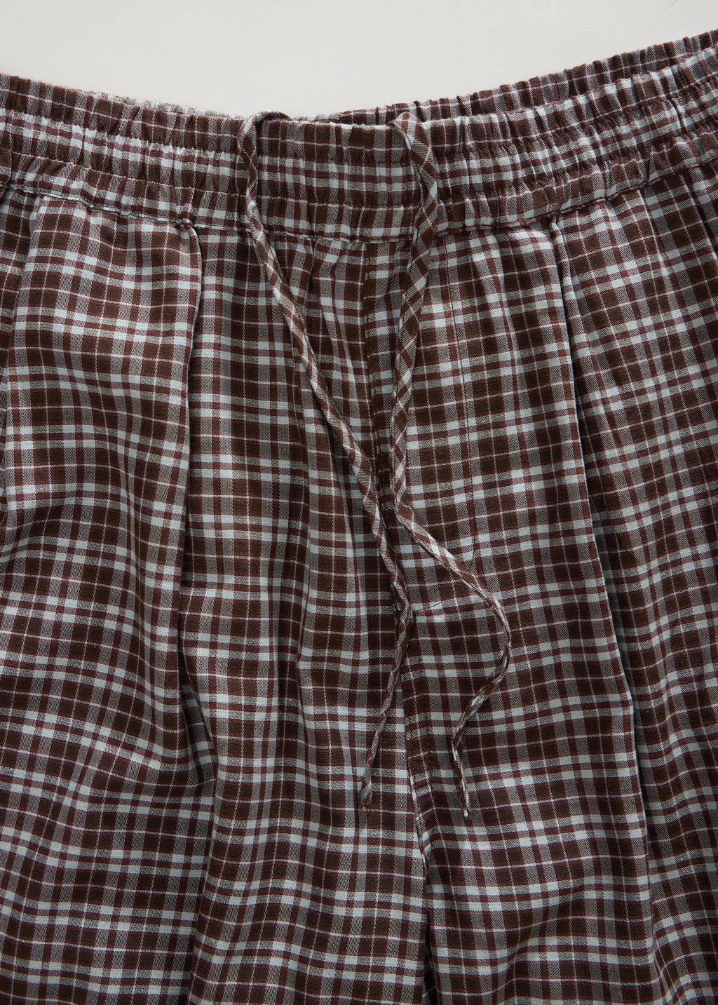 AFENDS Ninety Eight Leisure - Elastic Shorts 22" - Brown / Blue Check