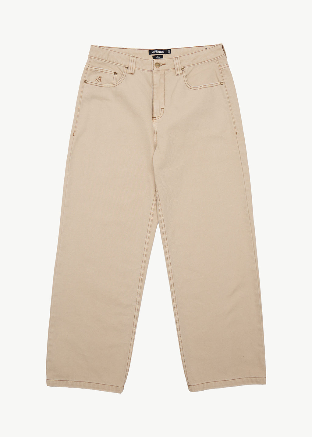 AFENDS Aged Pablo - Denim Baggy Fit Jean - Vintage Sand
