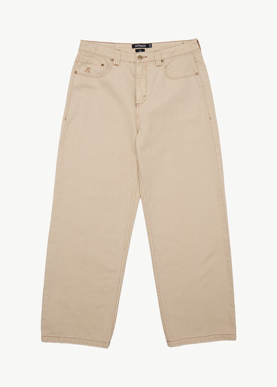 AFENDS Aged Pablo - Denim Baggy Fit Jean - Vintage Sand
