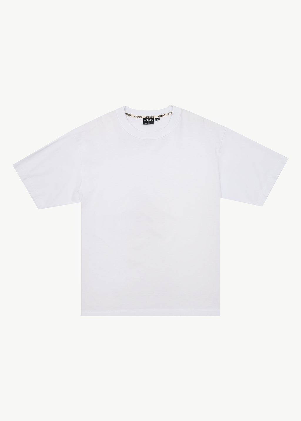 AFENDS Mens Vintage Genesis - Heavyweight Distressed Boxy Tee - Worn White