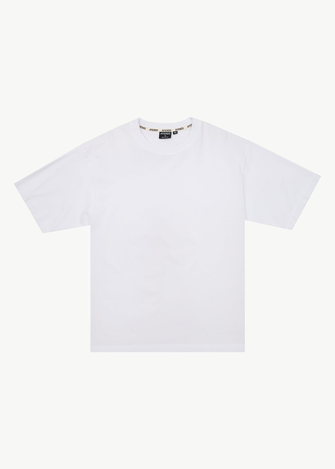 AFENDS Mens Vintage Genesis - Heavyweight Distressed Boxy Tee - Worn White