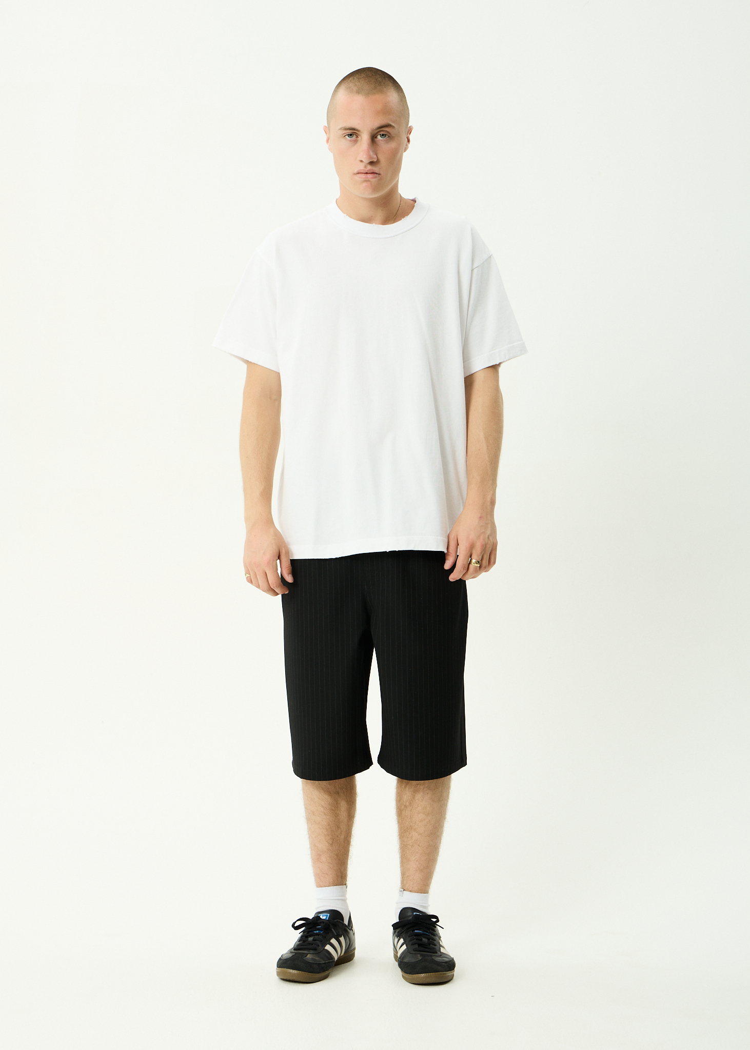 AFENDS Mens Vintage Genesis - Heavyweight Distressed Boxy Tee - Worn White