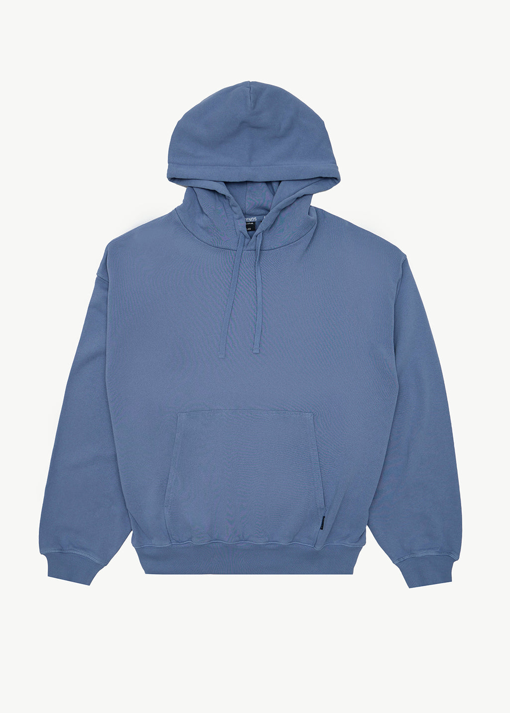 AFENDS Mens Genesis - Boxy Pull On Hood - Washed Slate Blue