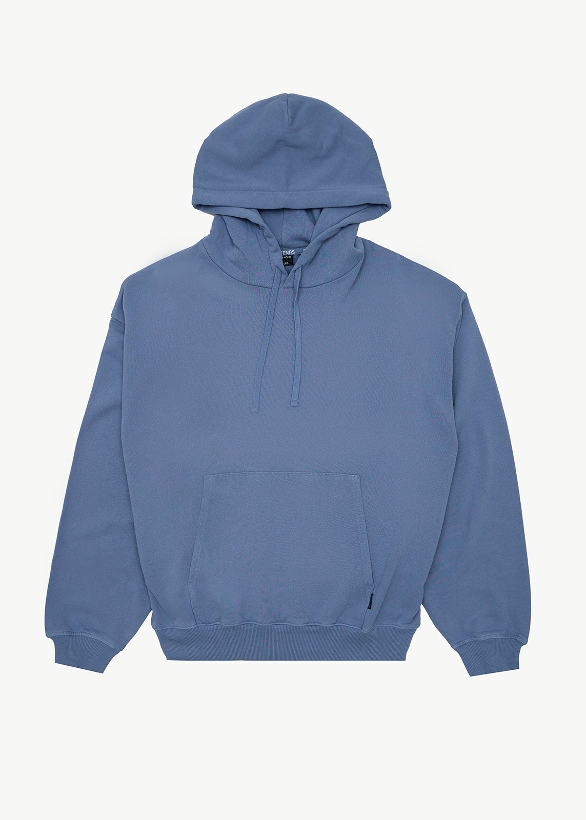 AFENDS Mens Genesis - Boxy Pull On Hood - Washed Slate Blue