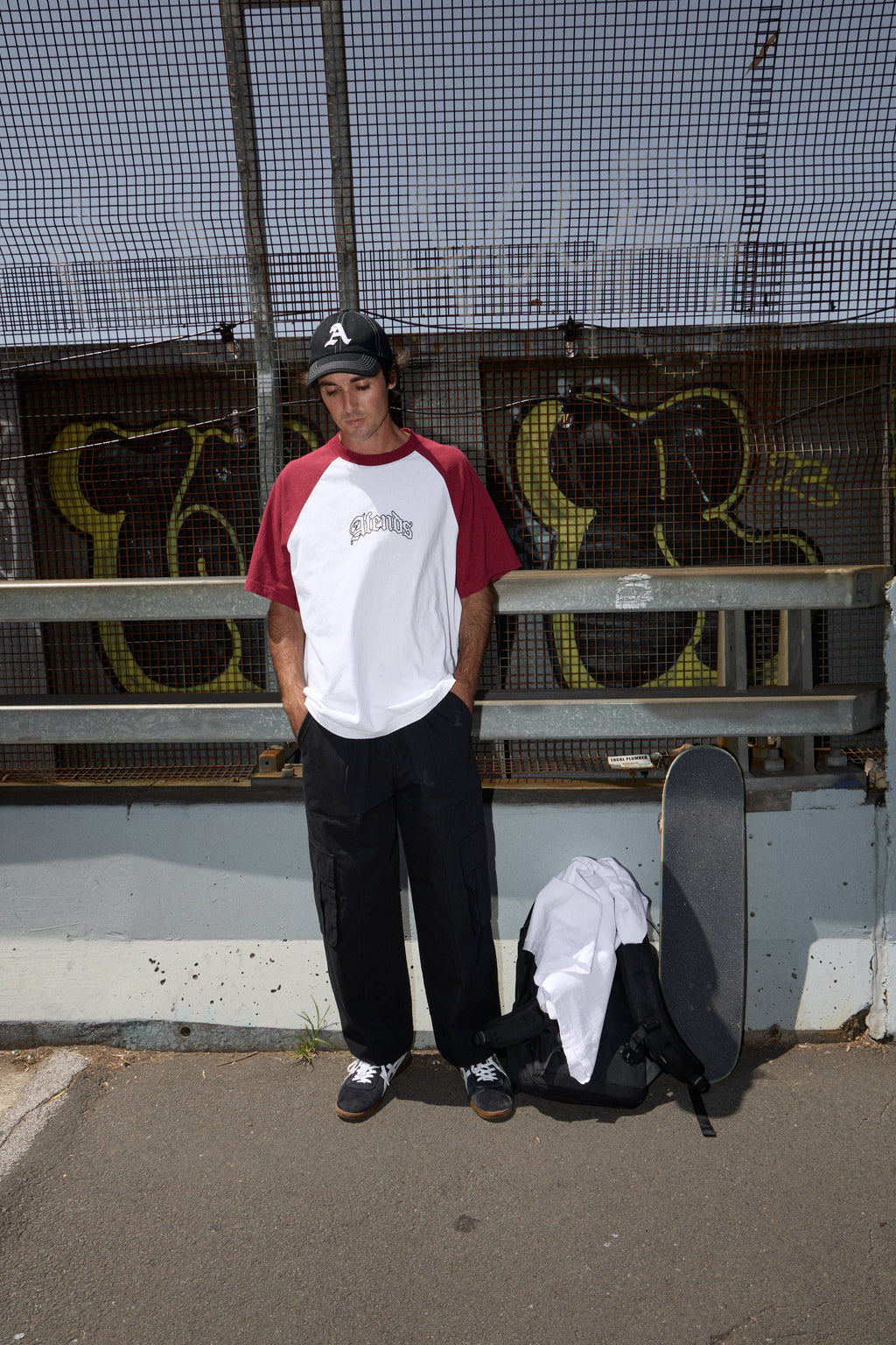 AFENDS Mens Home - Raglan Tee - White