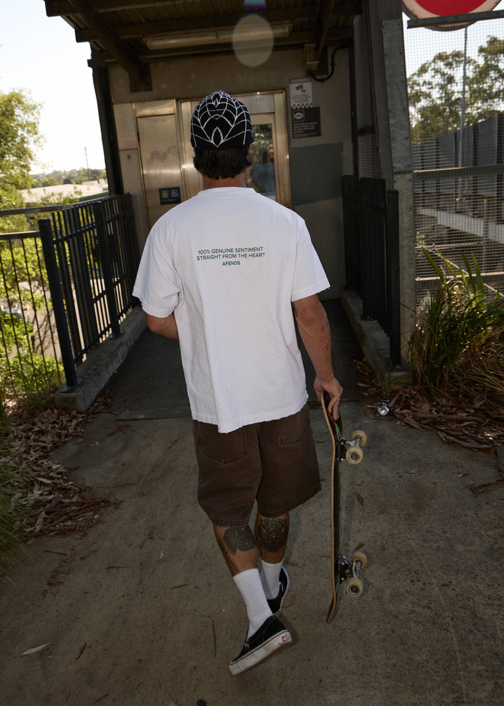 AFENDS Mens Genuine Sentiment - Heavyweight Boxy Tee - White