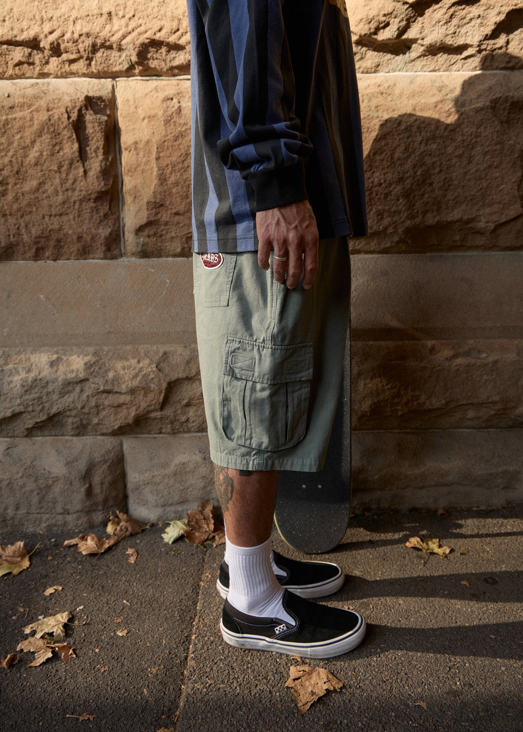 AFENDS Mens Summit - Pleated Cargo Short 22" - Washed Sycamore