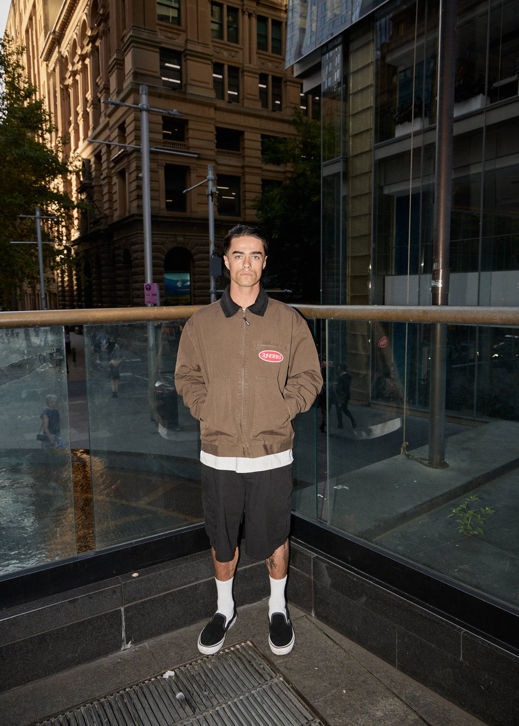 AFENDS Mens Casino Oracle V.2 - Workwear Jacket - Washed Coffee