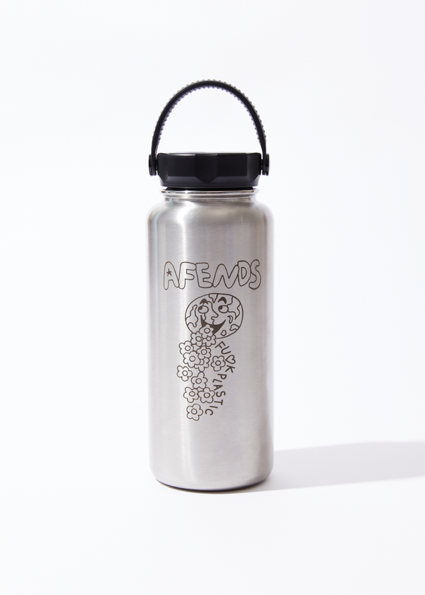 Afends Unisex F Plastic x Project Pargo - 950Ml Insulated Water Bottle - Black