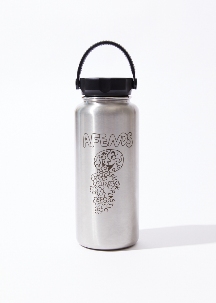 Afends Unisex F Plastic x Project Pargo - 950Ml Insulated Water Bottle - Black A233681-BLK-OS