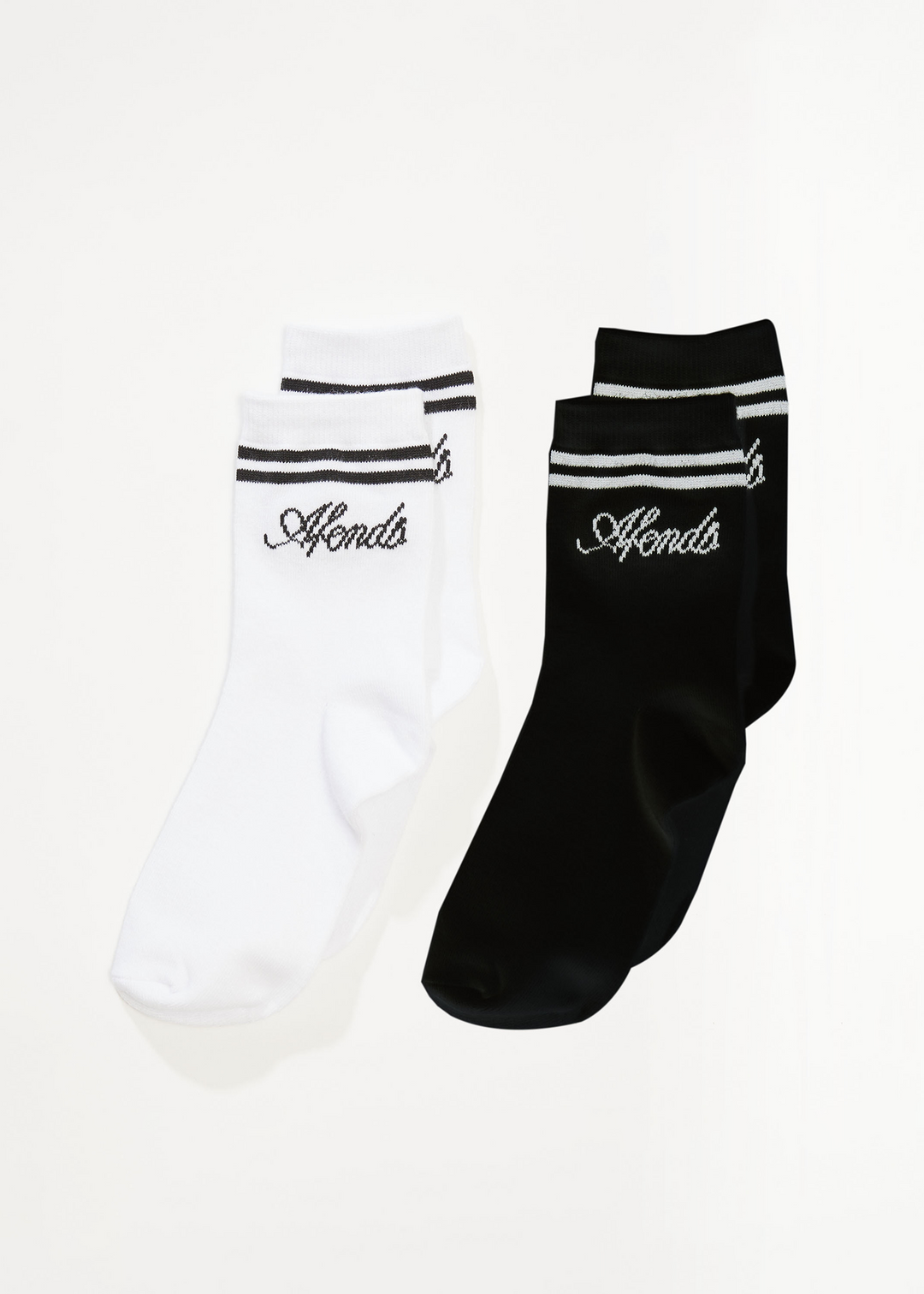 AFENDS Womens Notice - Socks Two Pack - White / Black 