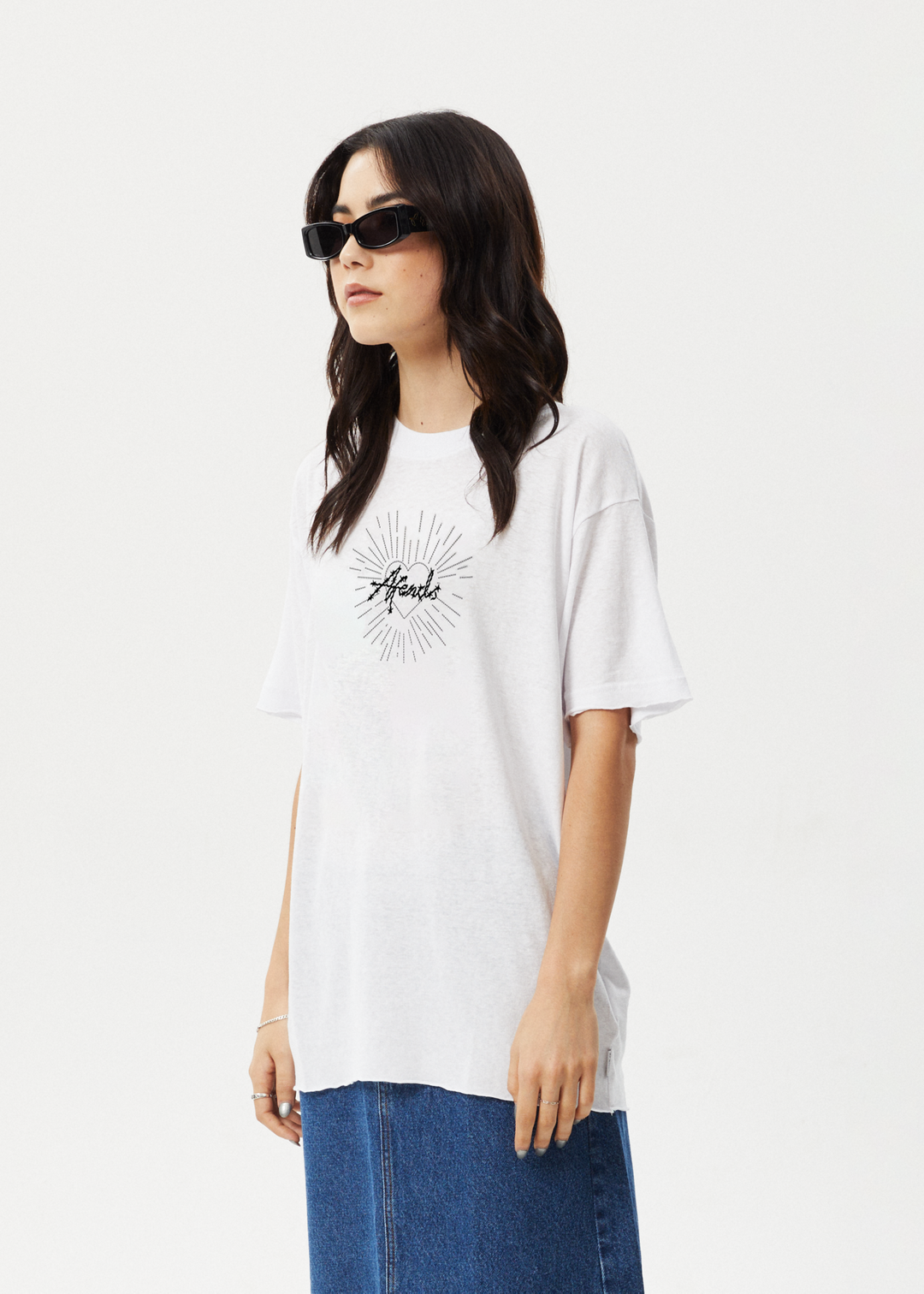 AFENDS Womens Pulse - Oversized Tee - White 