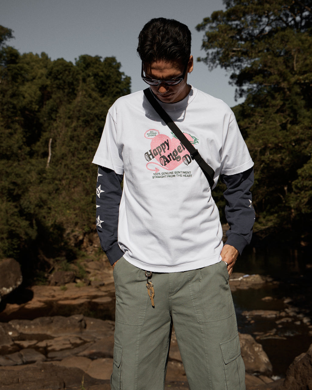 AFENDS Mens Genuine Sentiment - Recycled Heavyweight Boxy Fit Tee - White